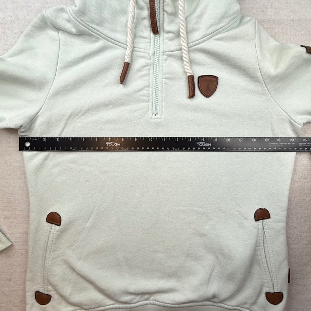Wanakome Selene Half Zip Hoodie Mint Green XL cozy cabin gorpcore -SPOTS - Picture 5 of 9